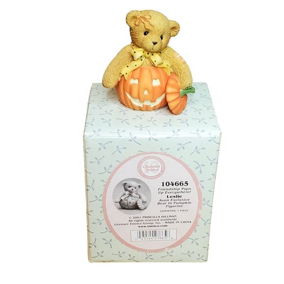 Cherished Teddies Leslie Friendship Is Pumpkin Up Everywhere Fall Figurine 2.5" - Picture 4 of 10